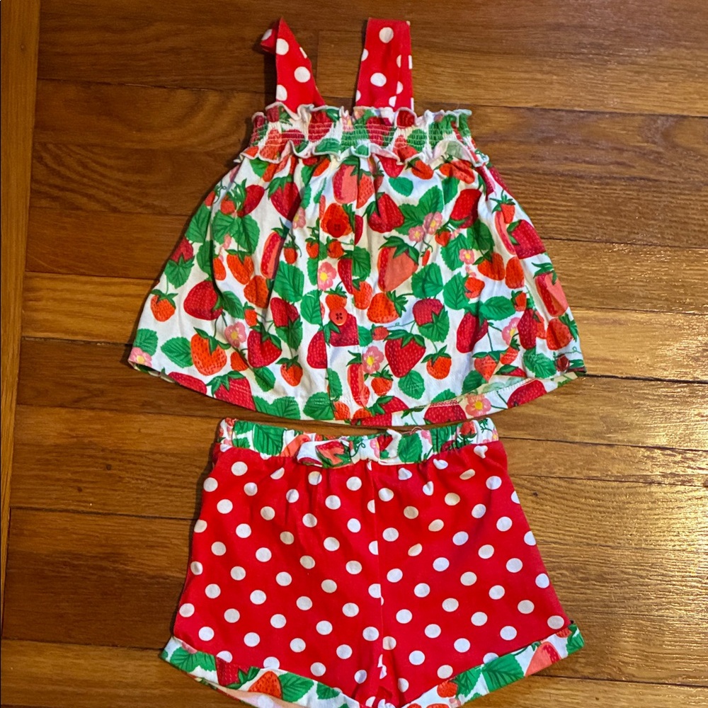 Rare Editions Red and Green Strawberry Kids Matching Set